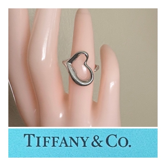 Tiffany & Co. Open Heart Ring Elsa Peretti Sterling Silver 925 Size 6 VGUC - Picture 2 of 10